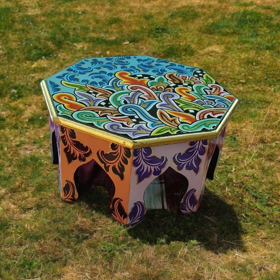 Exquisite Rajasthani Wooden Chowki / Stool