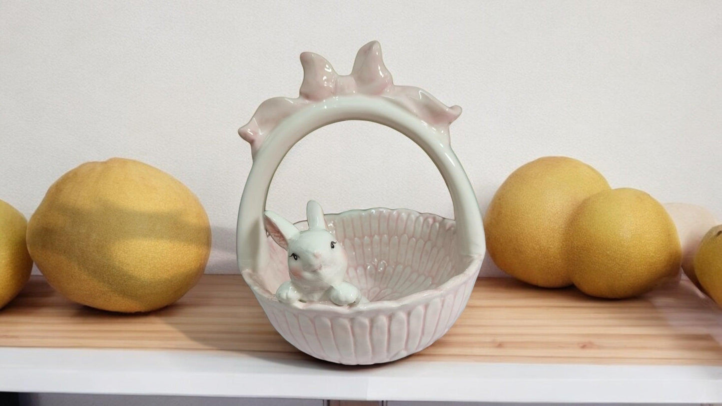 Cute Pink Bunny Easter Basket