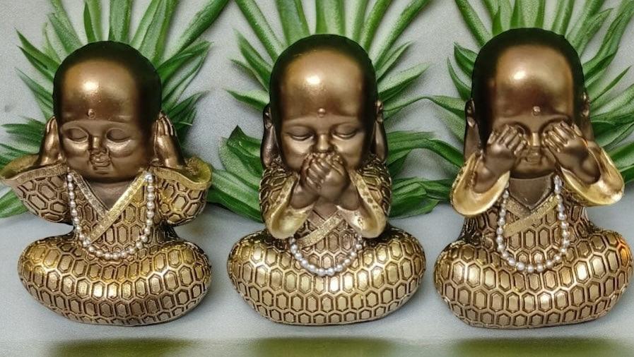 Beautiful Golden Baby Monk Set (Superior Quality, Set of 3)