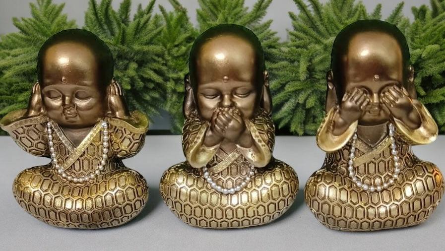 Beautiful Golden Baby Monk Set (Superior Quality, Set of 3)