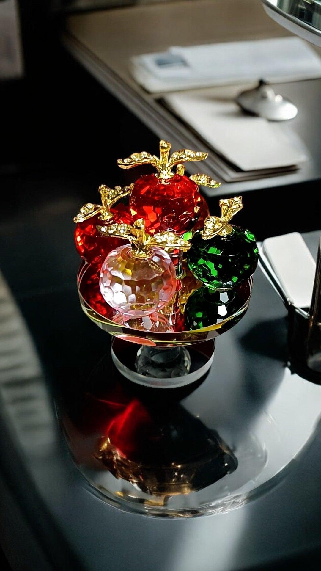Crystal Apple Home Décor and Paperweight
