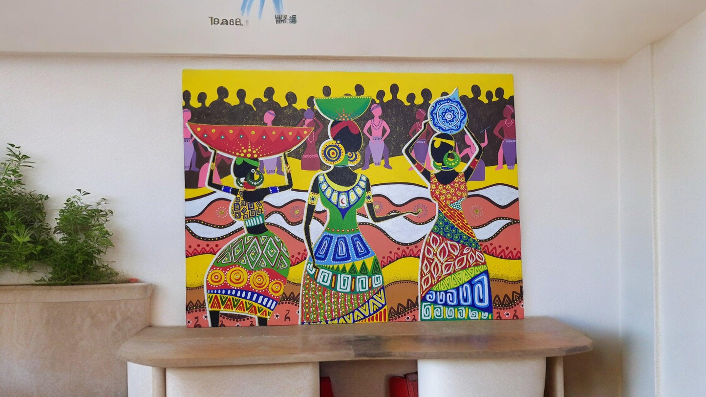 Handmade African Art Acrylic Painting
