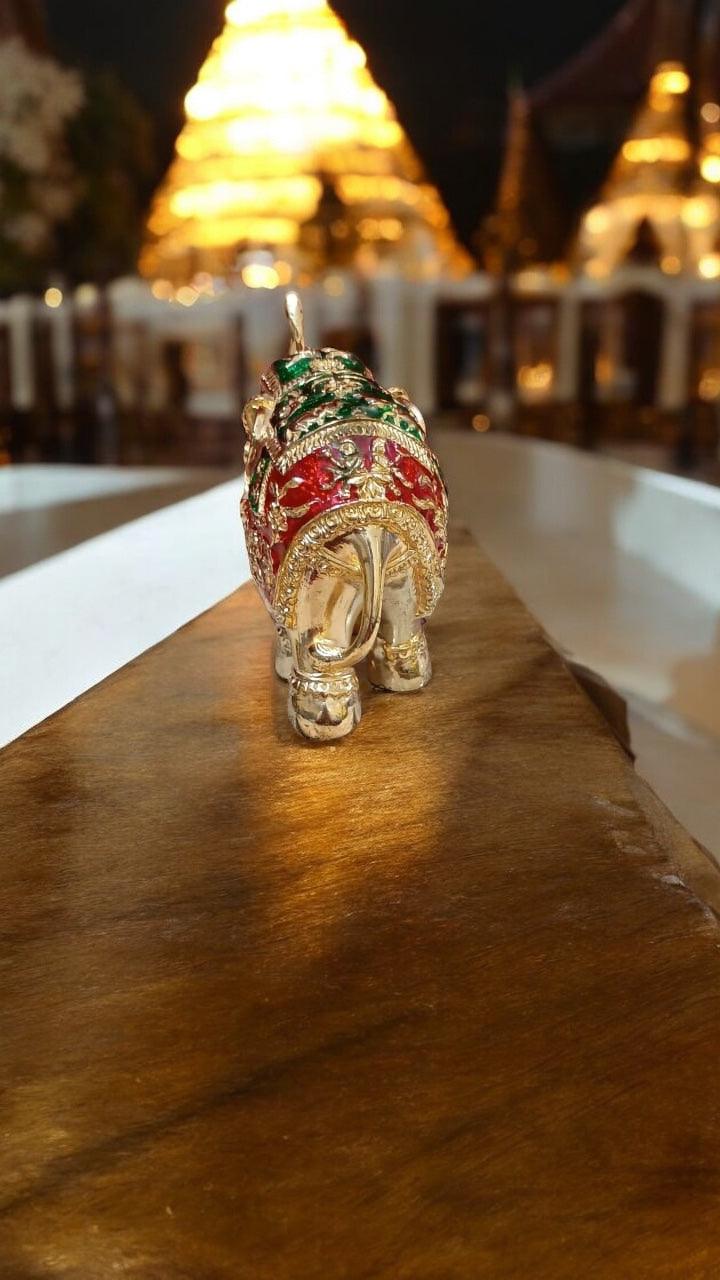 Gujlaxmi Golden Elephant with Rajasthani Art