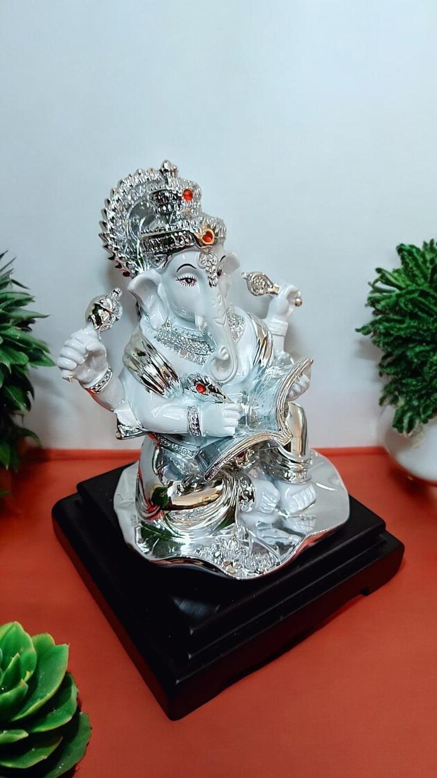 Silver Plated Lord Ganpati Ji Idol