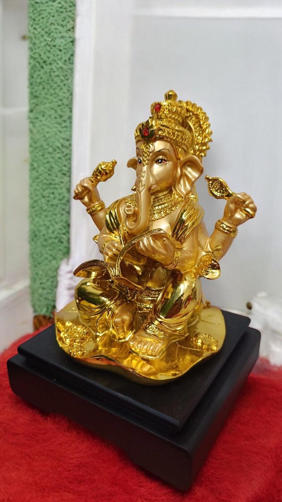 Gold Plated Lord Ganpati Ji Idol