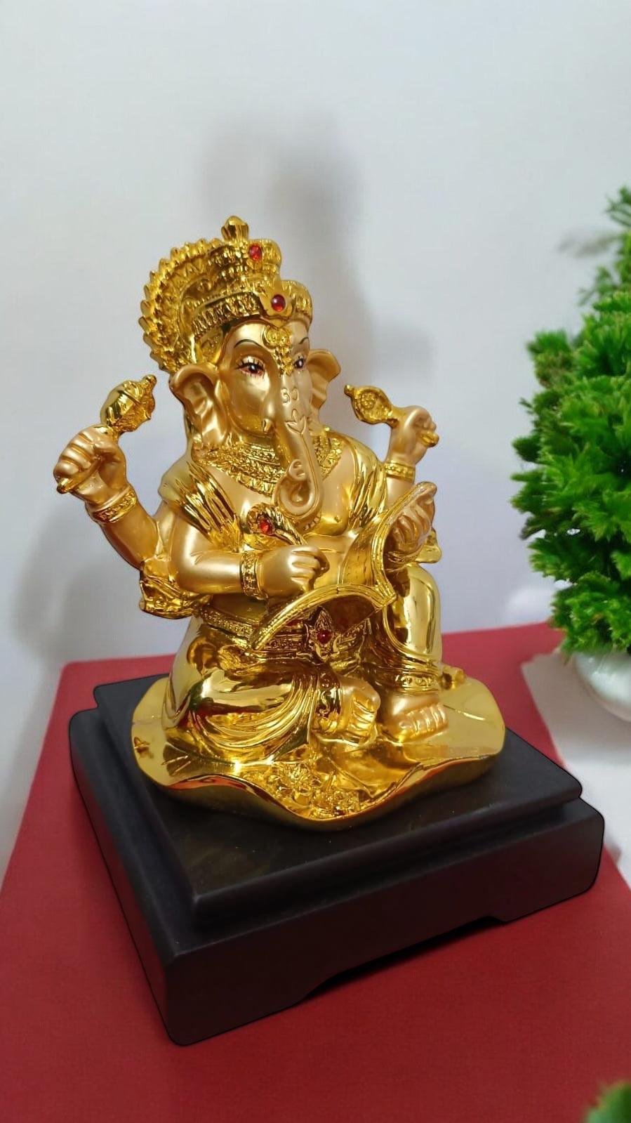 Gold Plated Lord Ganpati Ji Idol