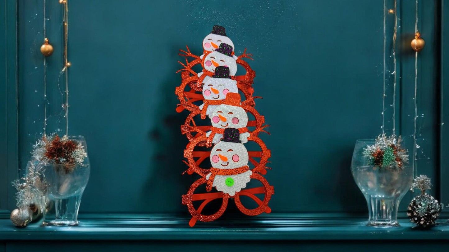Snowman Glitter Glasses Frame Set of 2