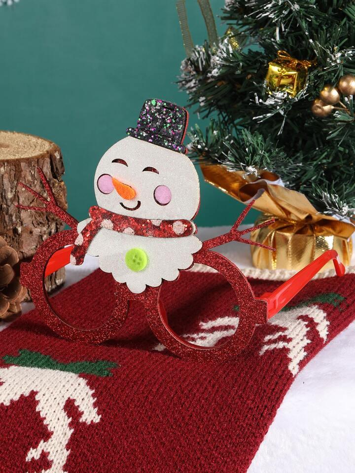 Snowman Glitter Glasses Frame Set of 2