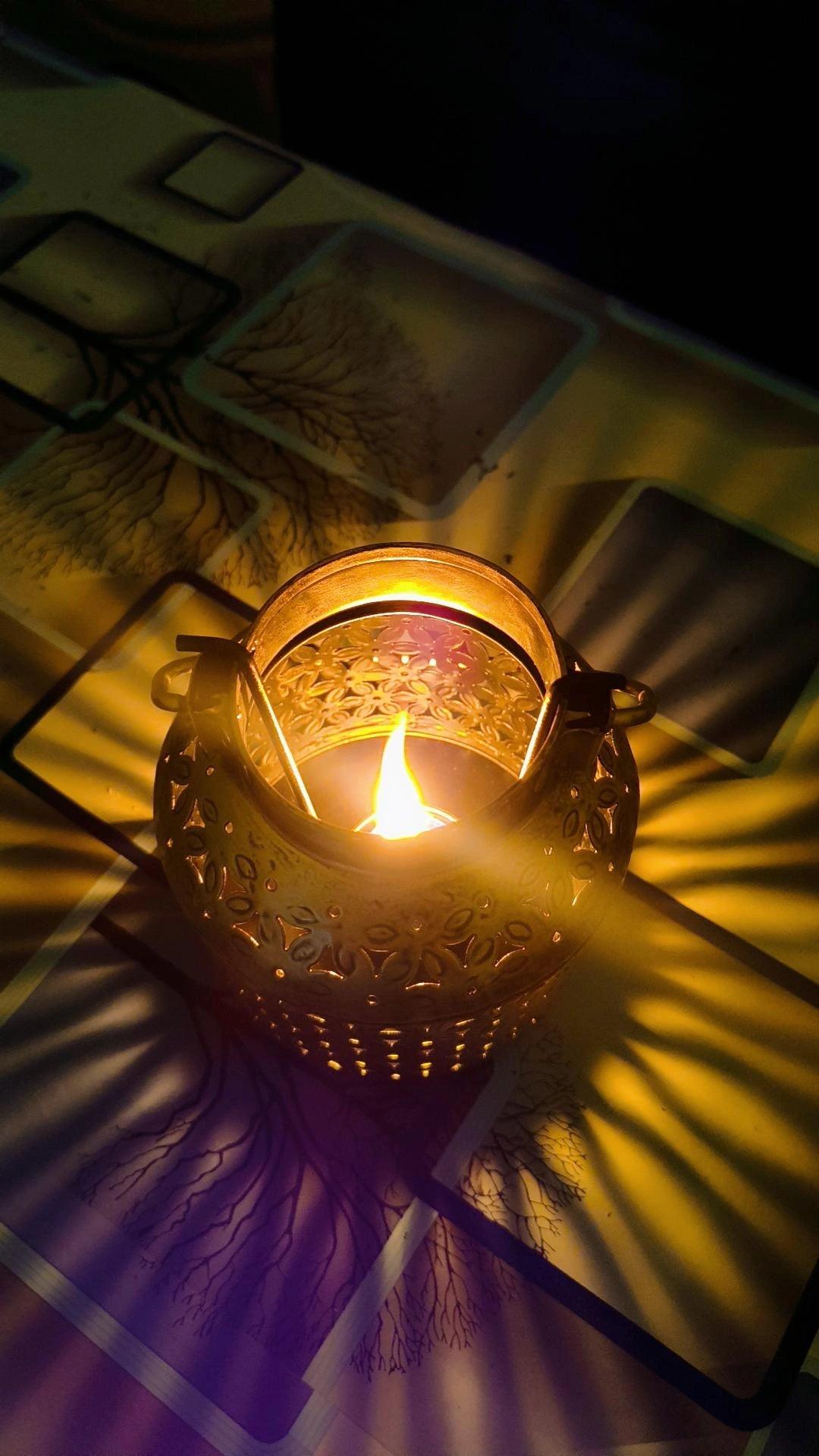 Antique Metal T-Light Candle Holder