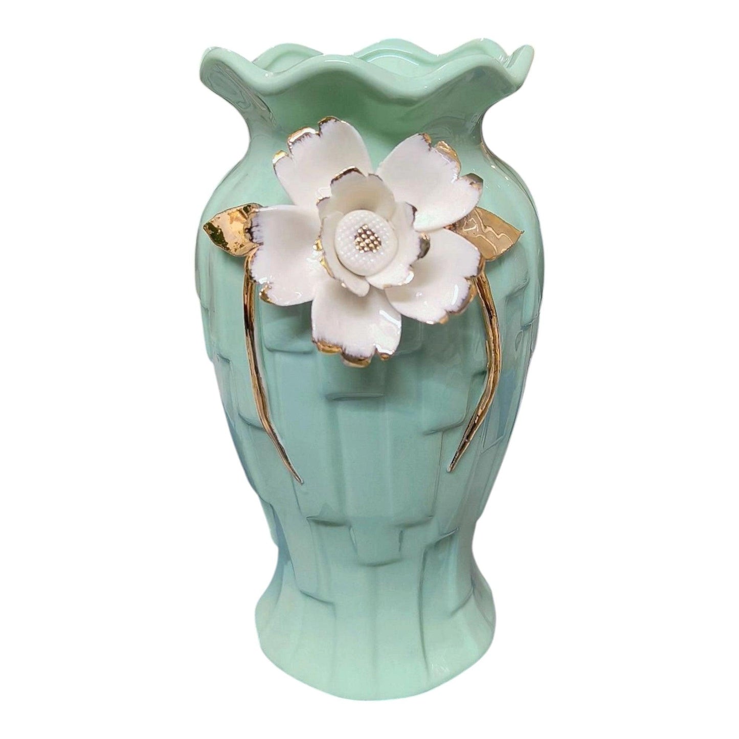Ceramic Flower Vase - Turquoise Green