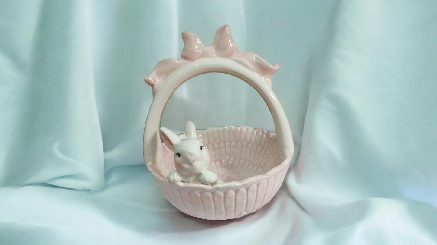 Cute Pink Bunny Easter Basket