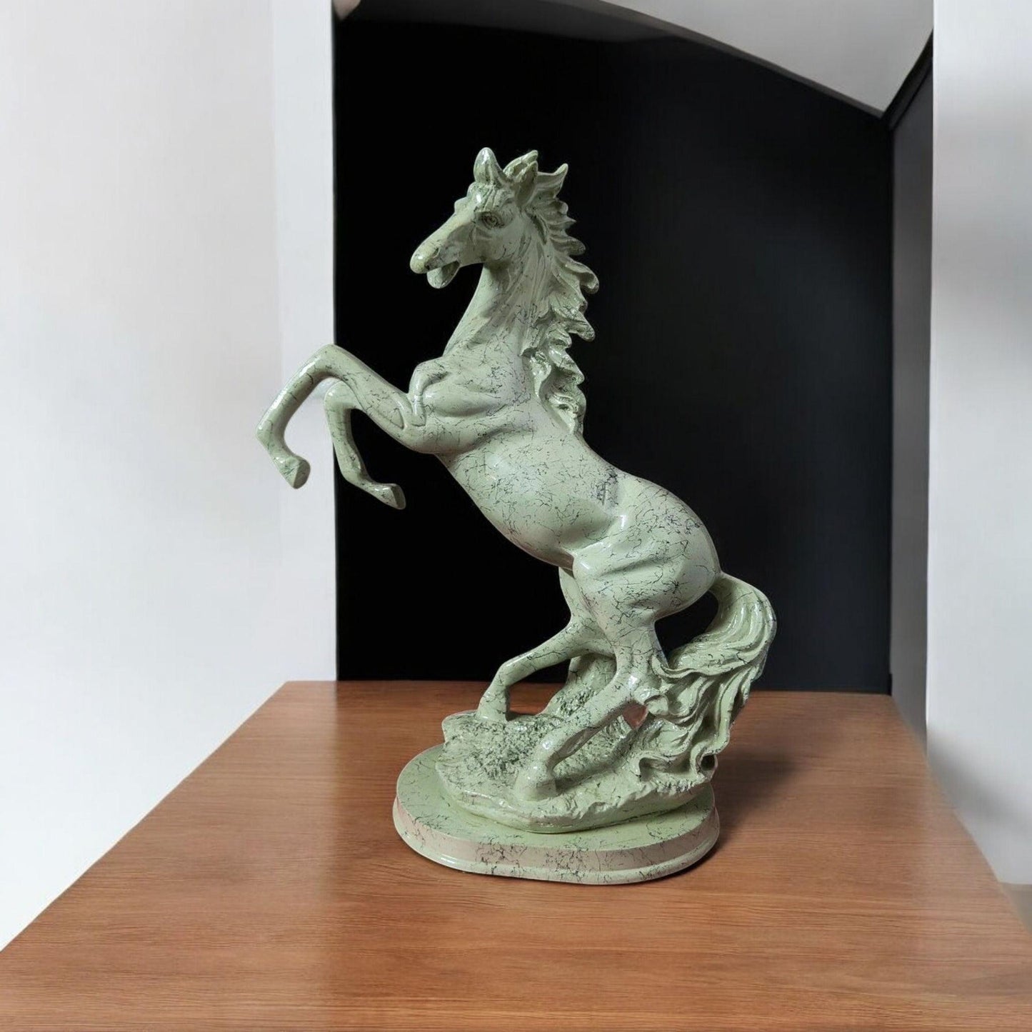 Ocean Green Rising Horse Statue