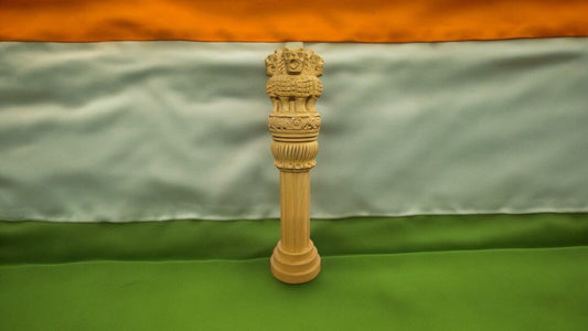 Wooden Ashoka Stambh Table Decor