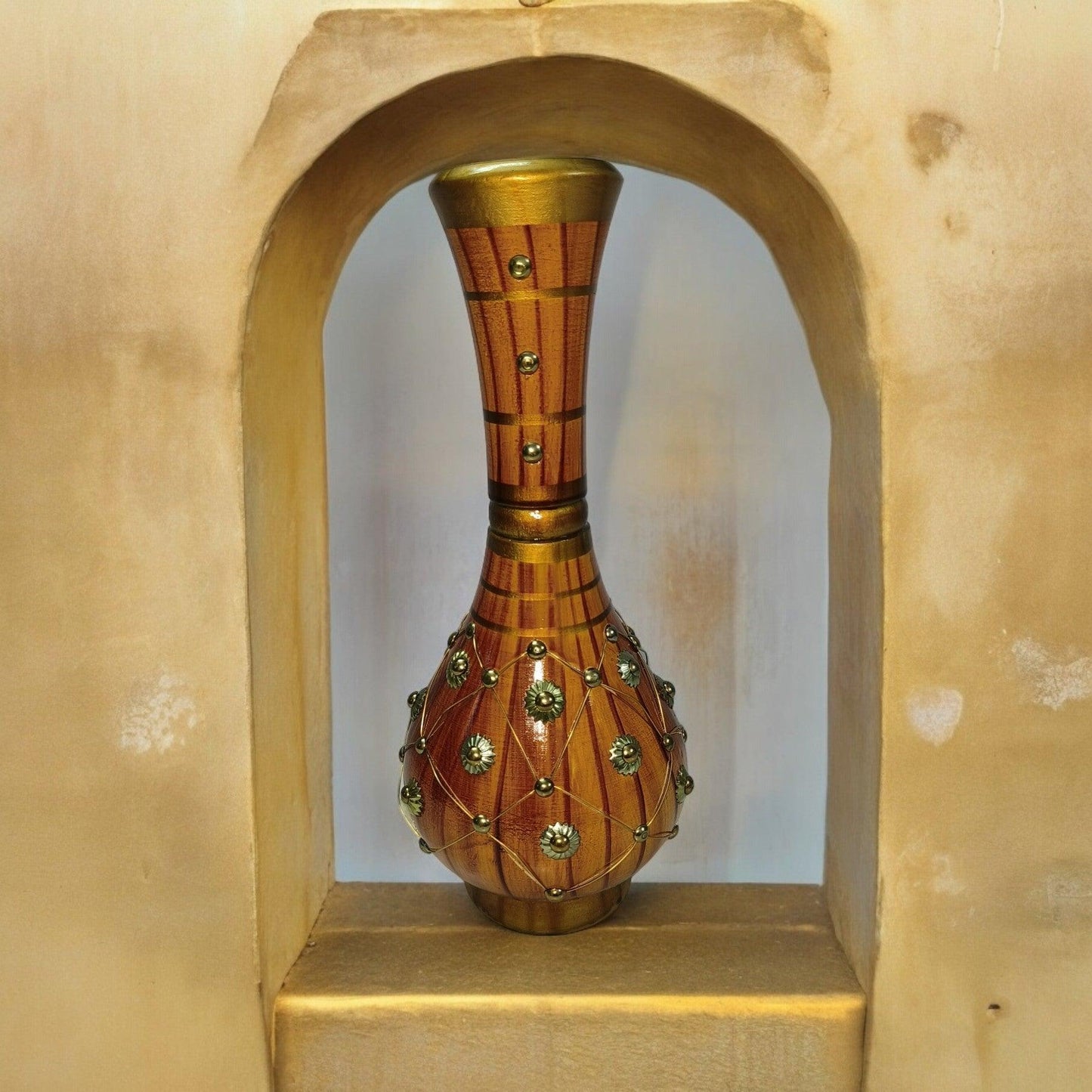 HandCrafted Wooden Flower Vase