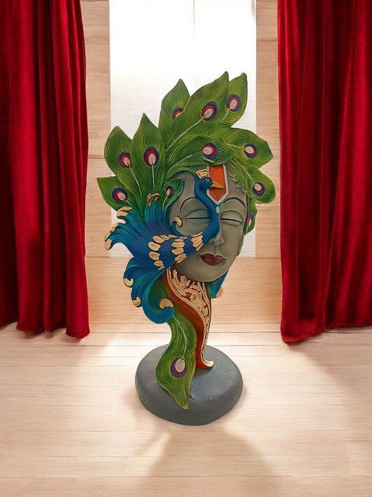 Peacock Feathered Lord Krishna Idol