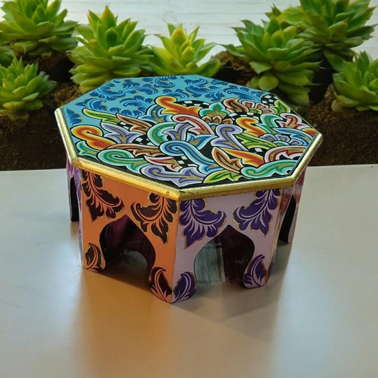 Exquisite Rajasthani Wooden Chowki / Stool