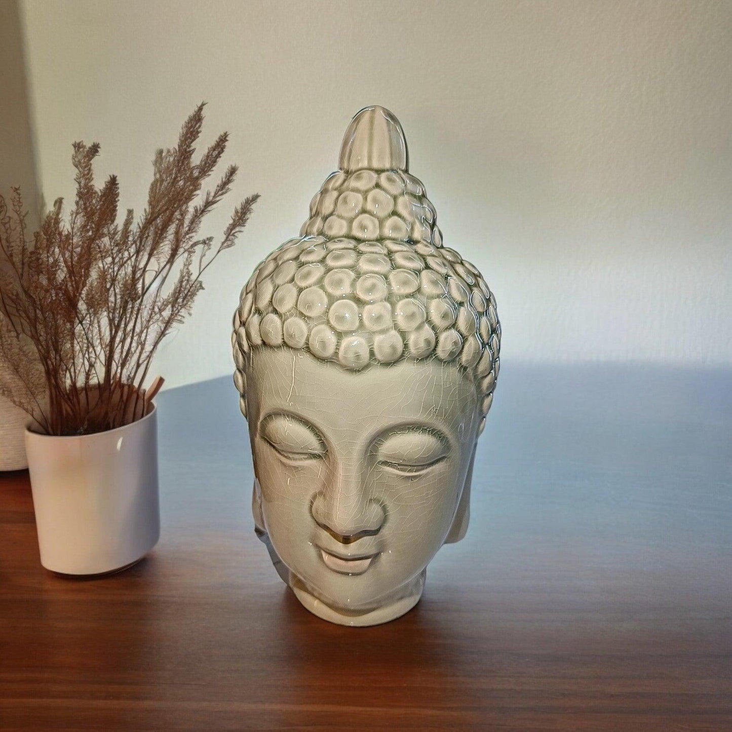 Lord Buddha Head Ceramic Statue – Meditating Position