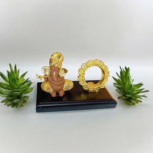 Elegant Lord Ganesh Playing Flute Showpiece