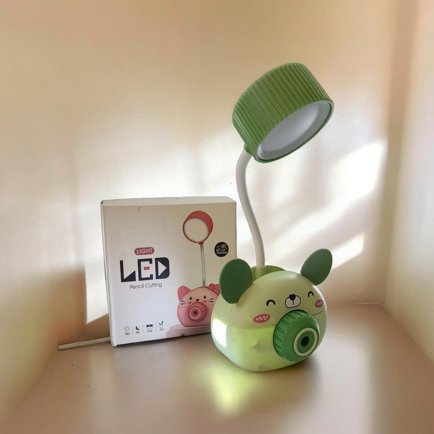 Desk lamp| Cute Shapes lamp with Pen Stand and Sharpener| Rechargeable