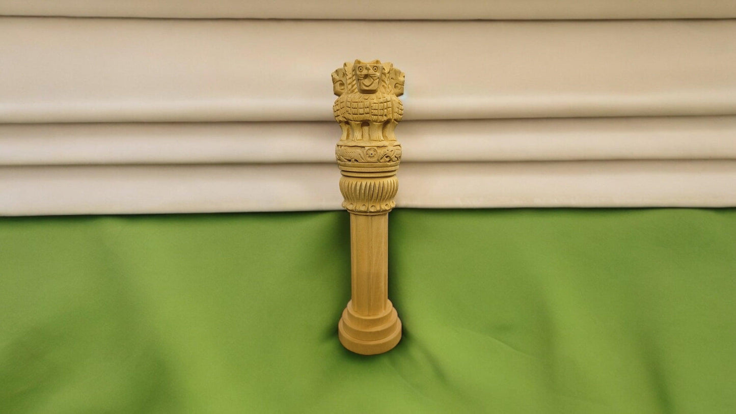 Wooden Ashoka Stambh Table Decor