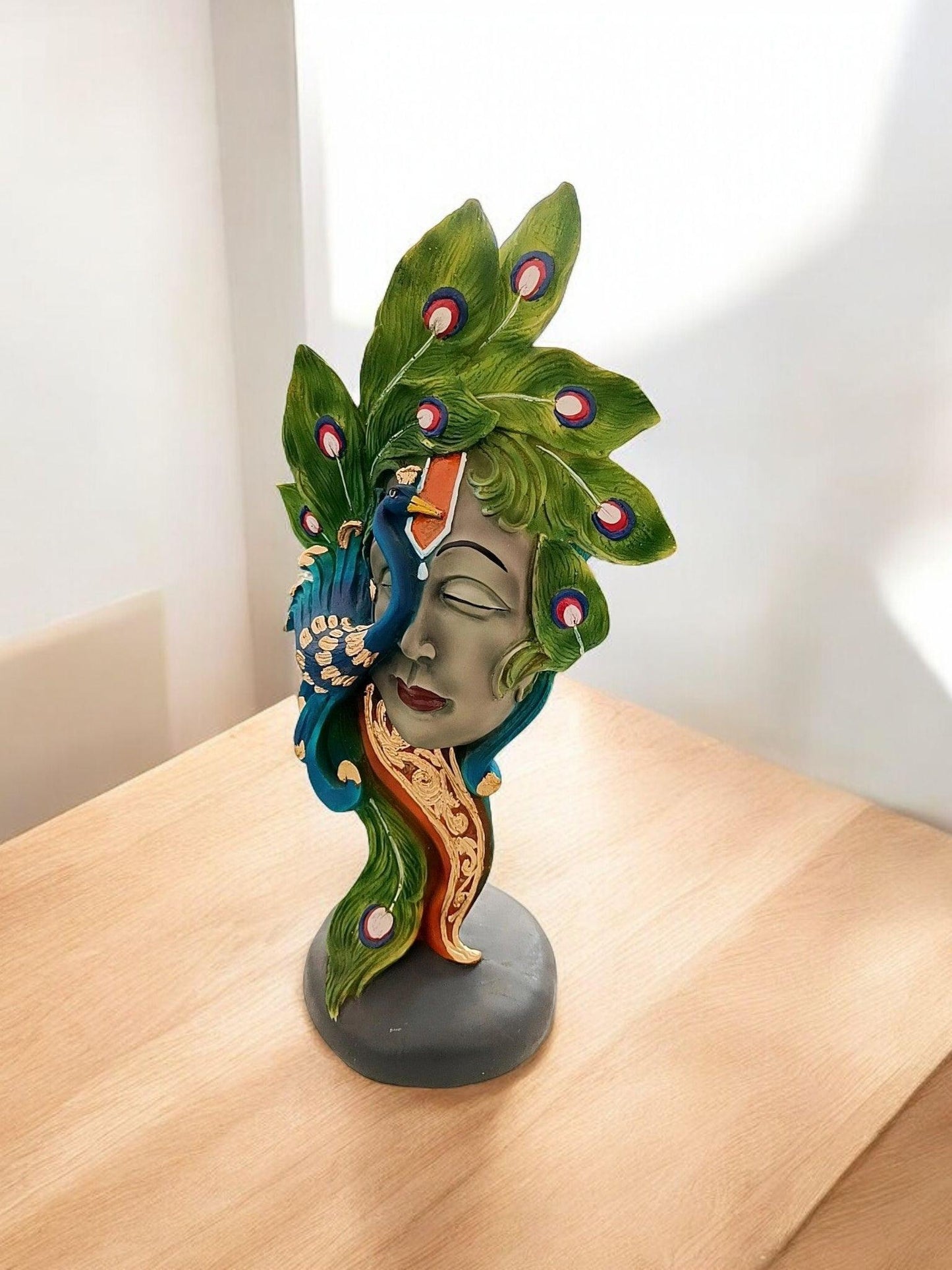Peacock Feathered Lord Krishna Idol