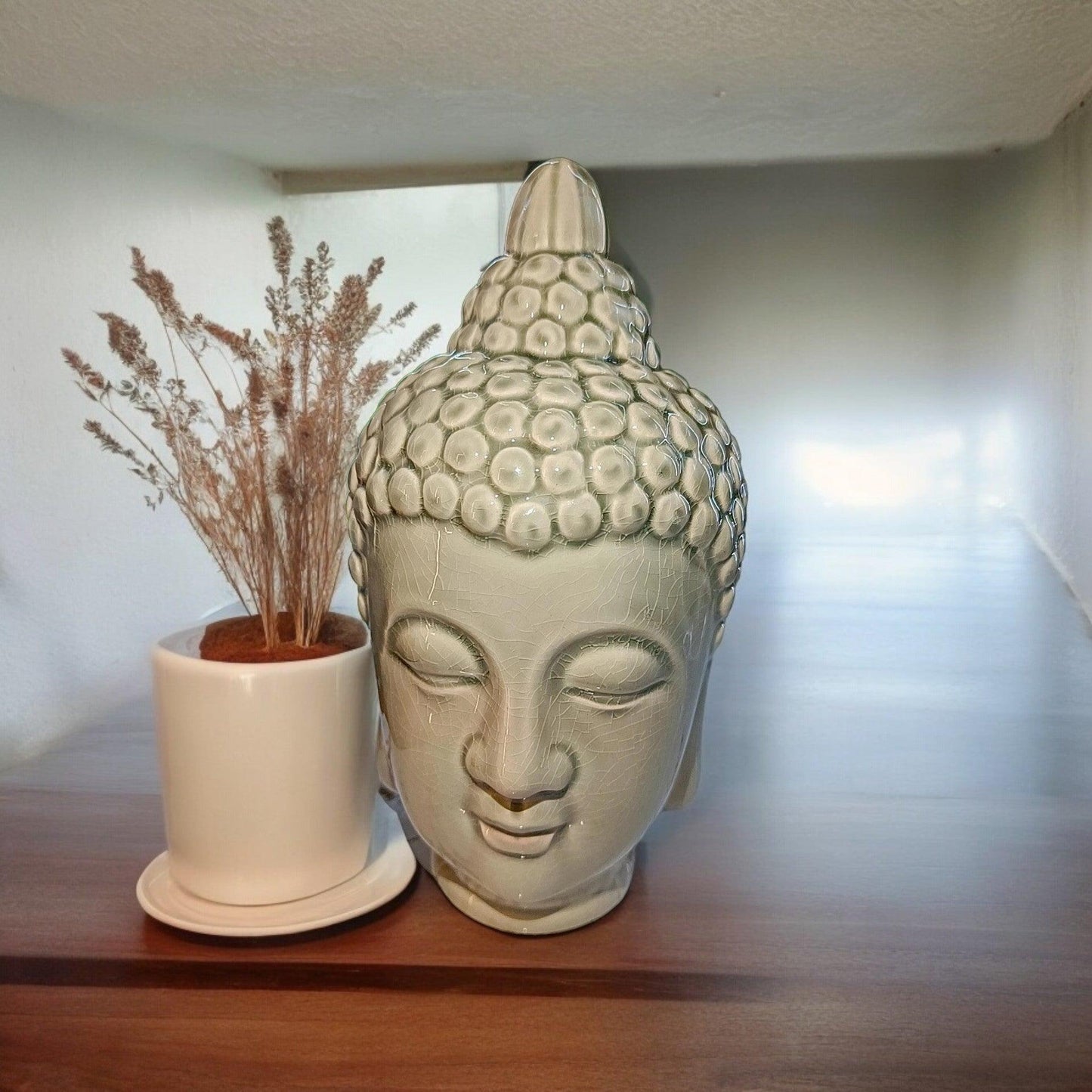 Lord Buddha Head Ceramic Statue – Meditating Position