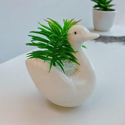 Kalakriti Ceramic Potted Plants in Cute Animal Shapes With artificial plants