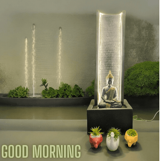 Elegant Buddha Waterfall Fountain: A Majestic Addition to Your Home Decor