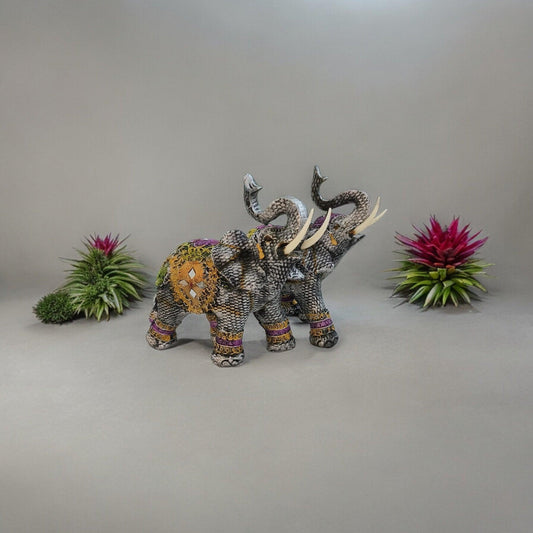 Graceful Elephant Statue Pair