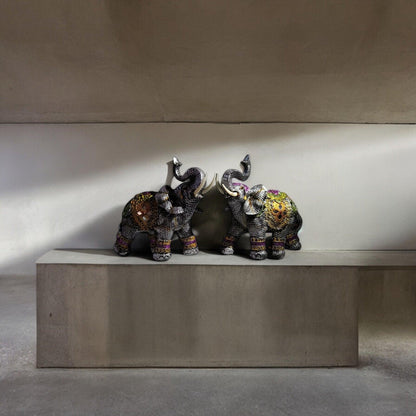 Graceful Elephant Statue Pair