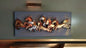 Metal Horses with Wooden Panel Wall Art