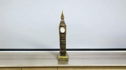 Golden Big Ben of London with Working Clock Showpiece.
