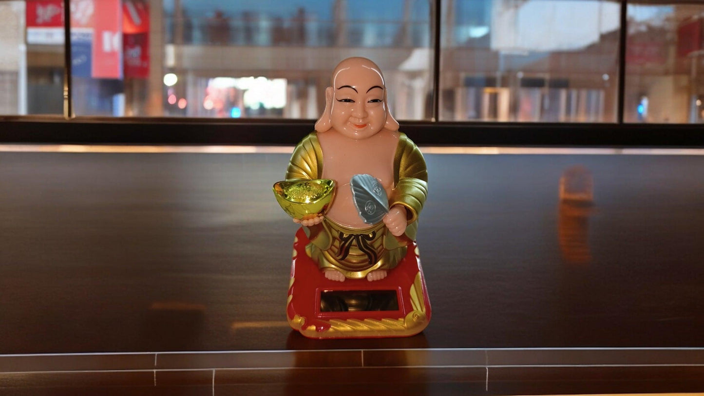 Solar Powered Laughing Buddha | Small
