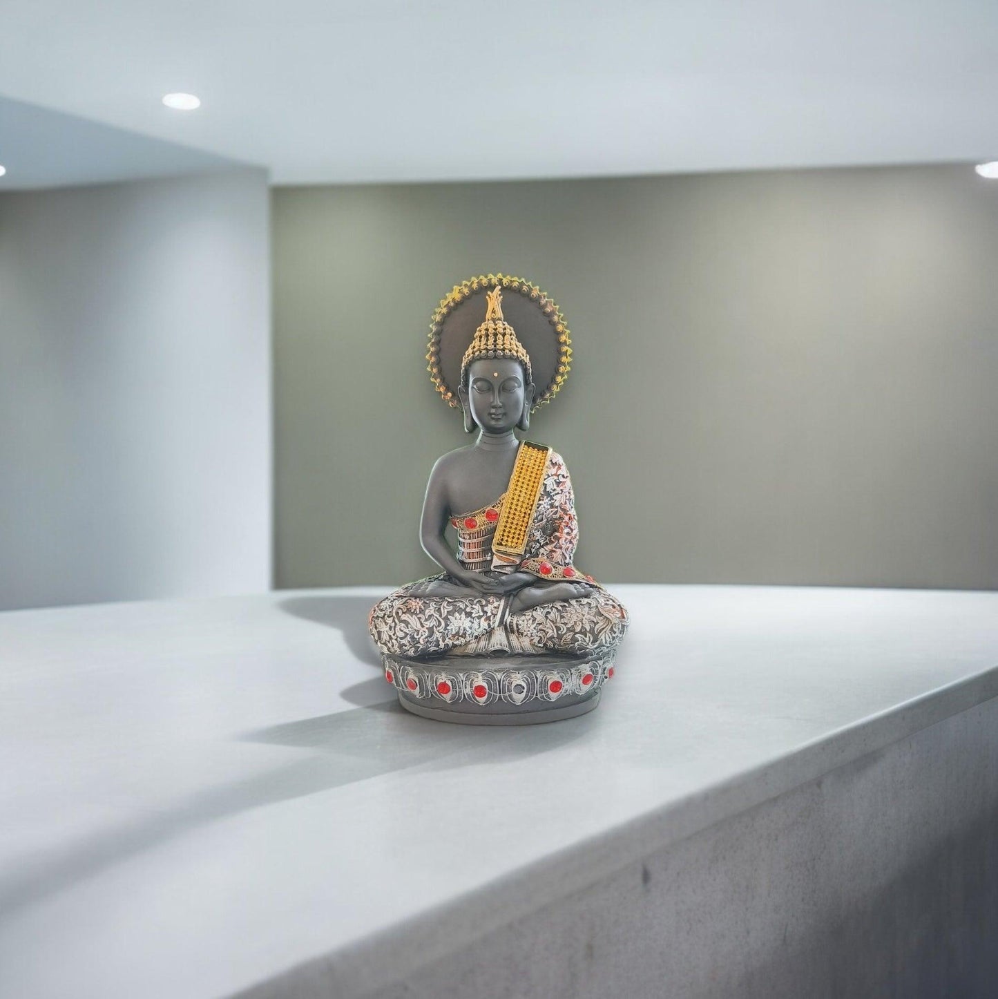 Poly Resin Black matte colour Buddha ji in Meditation Position