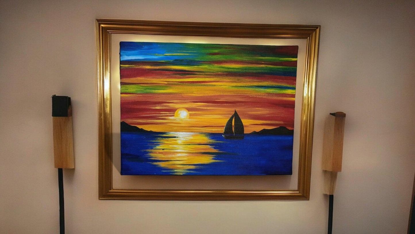 Vibrant Evening Scenery Canvas Painting