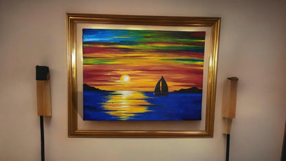 Vibrant Evening Scenery Canvas Painting