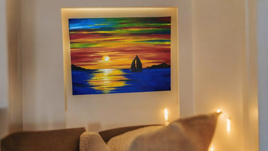 Vibrant Evening Scenery Canvas Painting