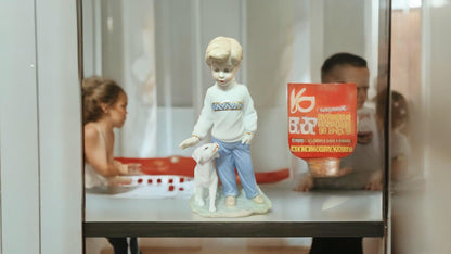 "My Loyal Friend" Boy Statue with Dog