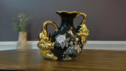 Black and Golden Rounded Hydria ceramic Crockery Showpiece: A Touch of Timeless Elegance