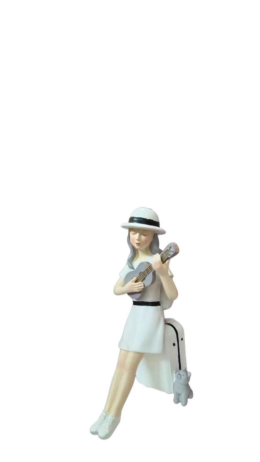 Cute Girl with Guitar Figurine