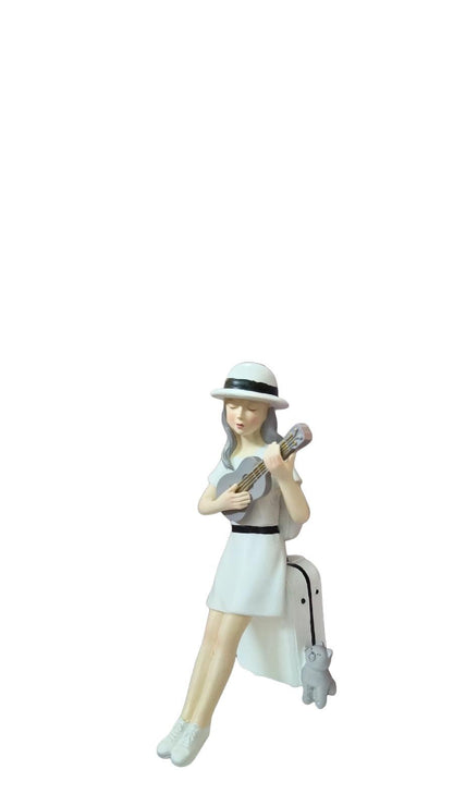 Cute Girl with Guitar Figurine