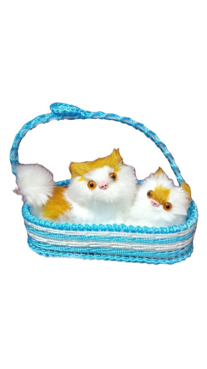 Adorable Kitten Pair in Basket