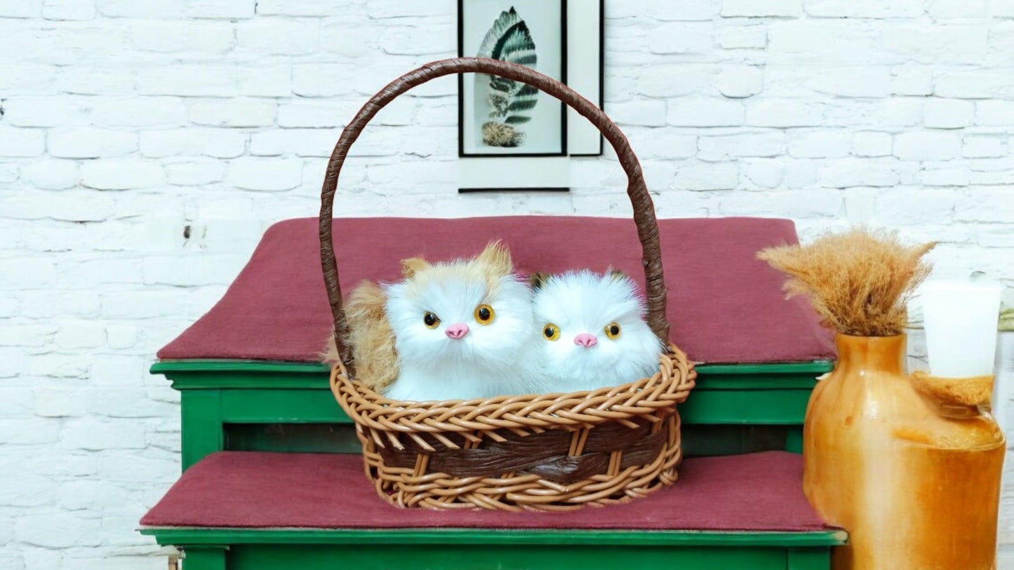 Kitten Pair in Basket