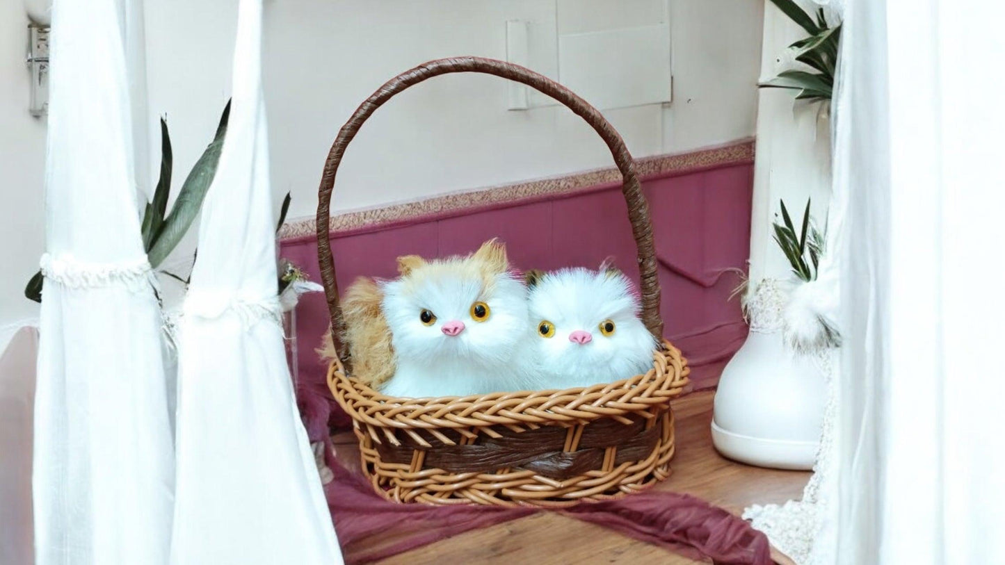 Kitten Pair in Basket
