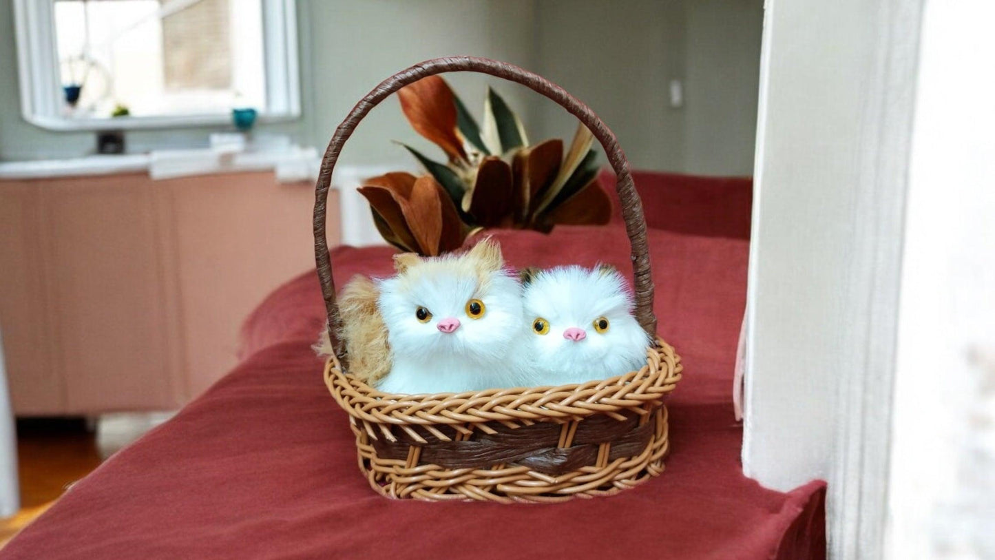 Kitten Pair in Basket