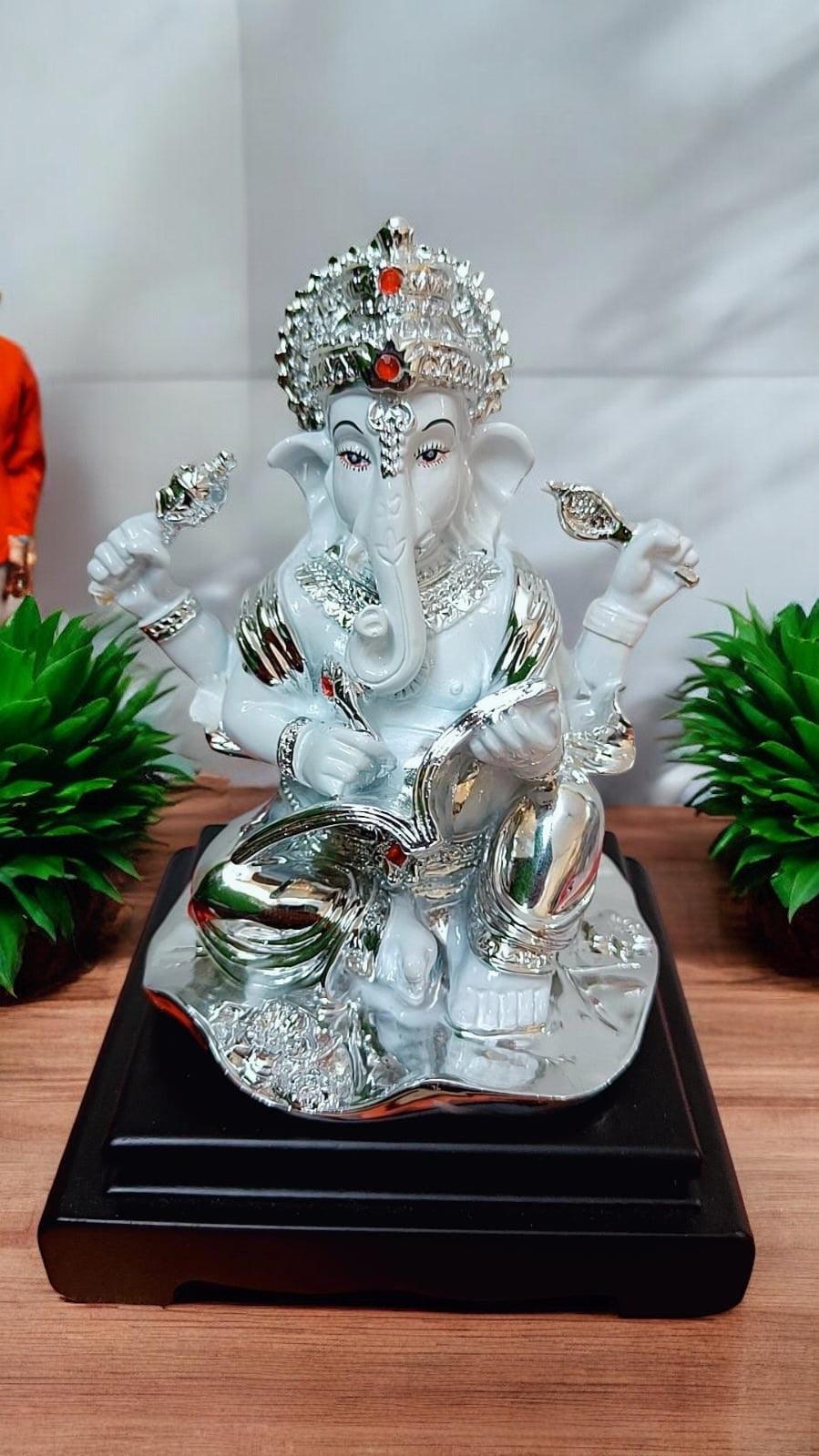 Silver Plated Lord Ganpati Ji Idol