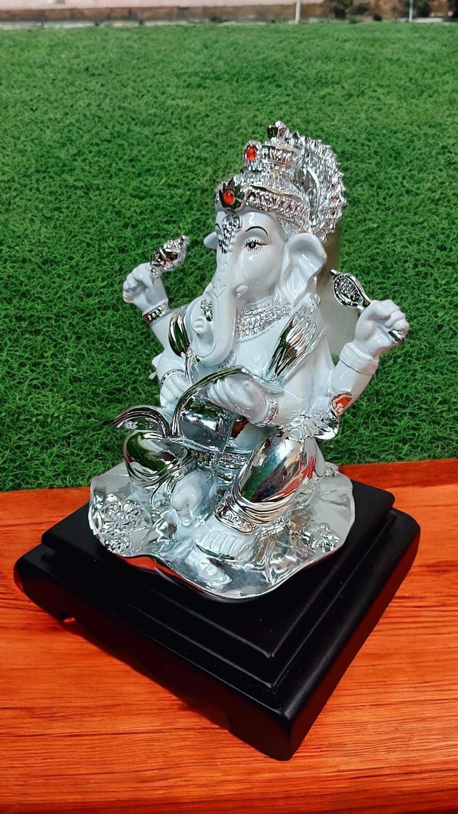 Silver Plated Lord Ganpati Ji Idol