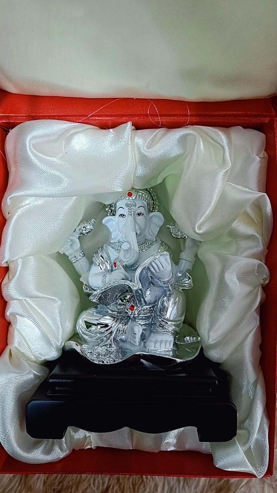 Silver Plated Lord Ganpati Ji Idol