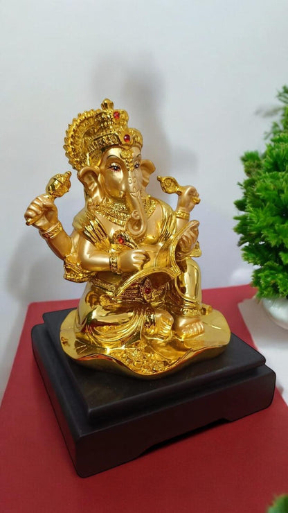 Gold Plated Lord Ganpati Ji Idol