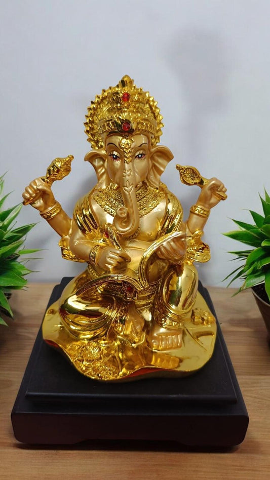 Gold Plated Lord Ganpati Ji Idol